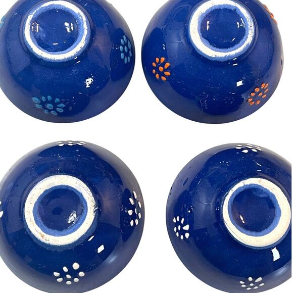 Hand-Painted Turkish Ceramic Blue Floral Appetizer & Dip Set – 5 Pieces - Picture 7 of 7